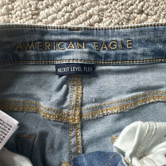 American Eagle Jeans Mens 28x28 Blue Skinny Next Level Flex Washed Distressed - Picture 5 of 7